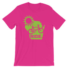 Ride bright. Unisex short sleeve t-shirt