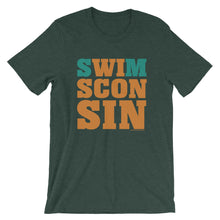 Swimsconsin bright teal/orange Unisex short sleeve t-shirt